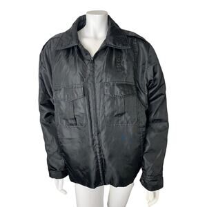 Tact Squad Medium zip up black duty utility jacket quilted lining